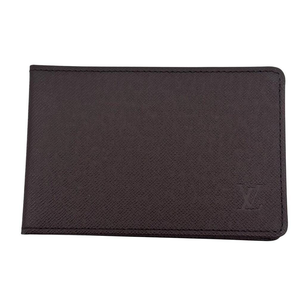 Louis Vuitton LV Espresso Brown Leather Card Holder